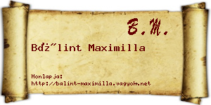 Bálint Maximilla névjegykártya